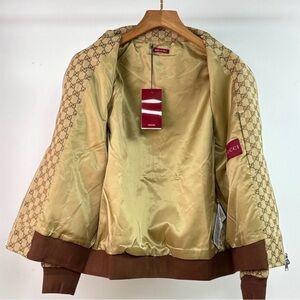 Gucci unisex Tan and Brown Bomber Jacket